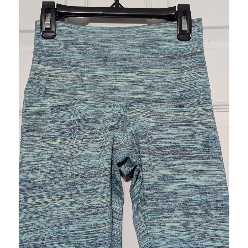Lululemon Wunder Under Crop Leggings Size 4 Space Dye Alberta Lake Teal Blue - Picture 8 of 13